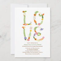 Floral LOVE Letters Rustic Woodland Weding