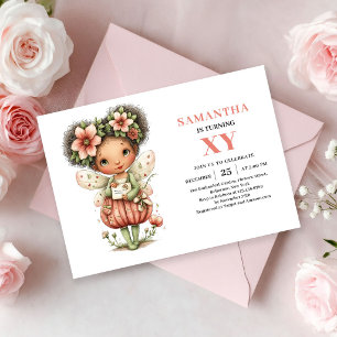 Convite Floral Mágico de Aniversário de Menina Fad
