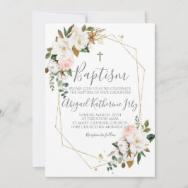 Convite Floral Magnolia Baptismo