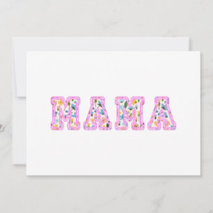 Convite Floral Mama Retro Mãe Boho Mãe