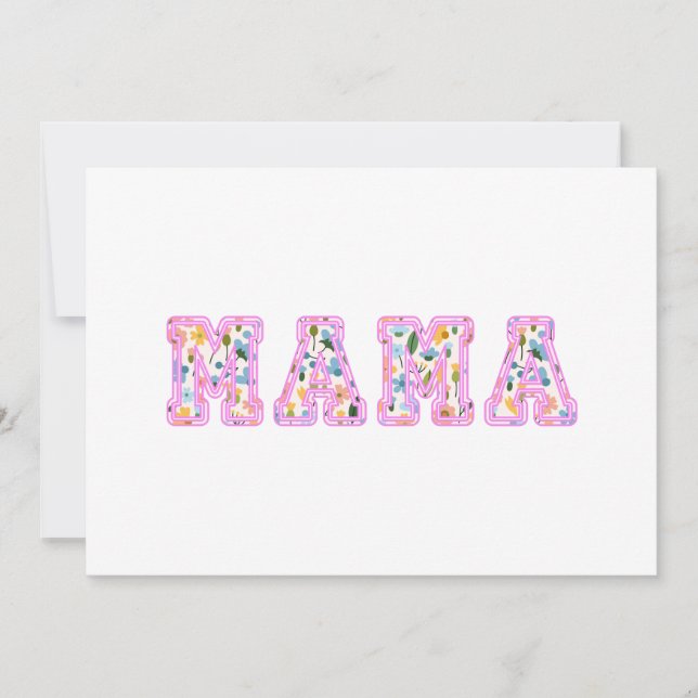 Convite Floral Mama Retro Mãe Boho Mãe (Frente)