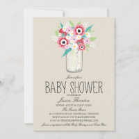 Floral Mason Jar Chá de fraldas