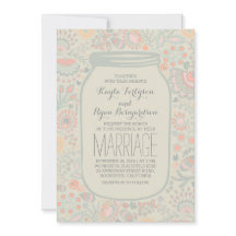 Floral Mason Jar Rustic Wedding