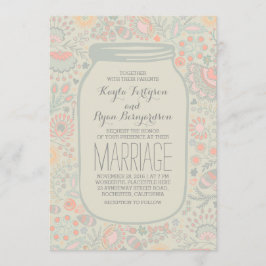Convite Floral Mason Jar Rustic Wedding