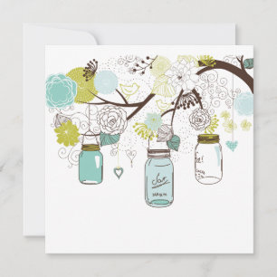 Convite Floral Mason Jars