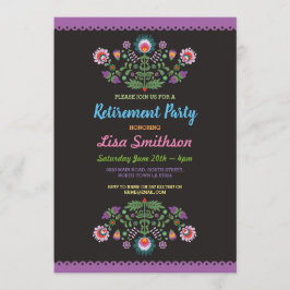 Convite Floral mexicano da festa do partido de