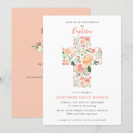 Convite Floral Moderno Cruzamento Religioso Esmagador Pêss