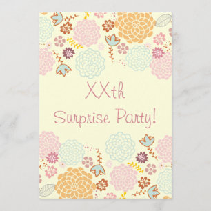 Convite Floral moderno do rico da festa de aniversário da