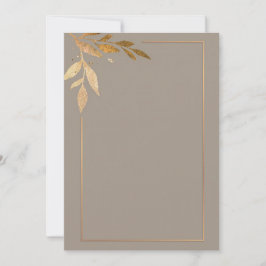 Convite Floral moderno dourado e moldura