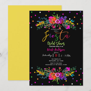 Convite Floral Moderno e Brilhante & Festa de Chás de Noiv