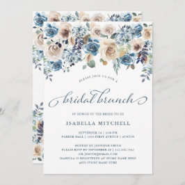 Convite Floral Neutro e Azul | Bridal Brunch