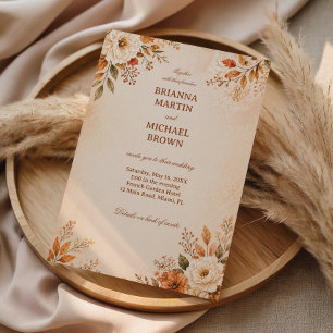 Convite Floral Outono Quente