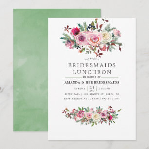 Convite Floral para Almoço de Damas de Honra de Ca