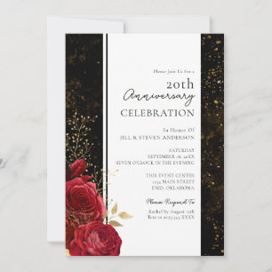Convite Floral para Aniversário de Casamento de 20