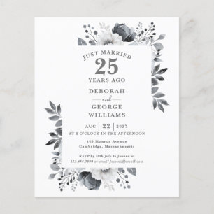 Convite Floral para Bodas de 25 Anos