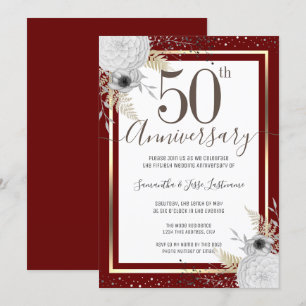 Convite Floral para Bodas de Ouro