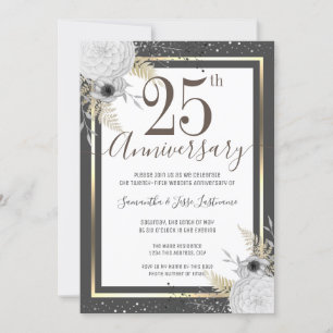 Convite Floral para Bodas de Prata