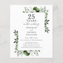 Convite Floral para Bodas de Prata dos 25 Anos Bud