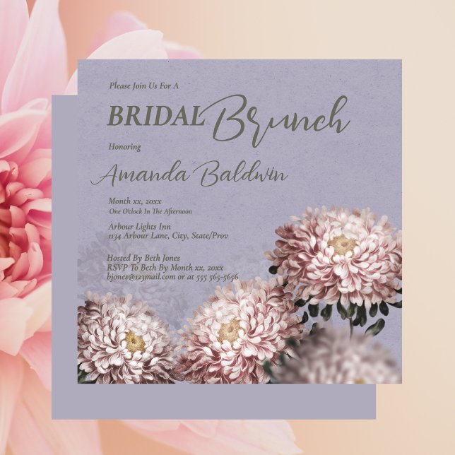 Convite Floral para Brunch de Noiva (Bridal Brunch Floral Invitation)