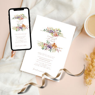 Convite Floral para Casamento BOHO Wildflower Digi