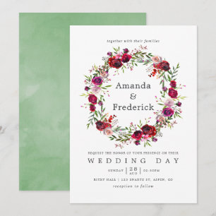 Convite Floral para Casamento de Outono