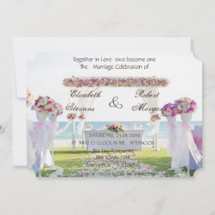 Convite Floral para Casamento na Praia