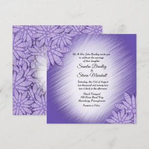 Convite Floral para Casamento Ultra Violet Hue