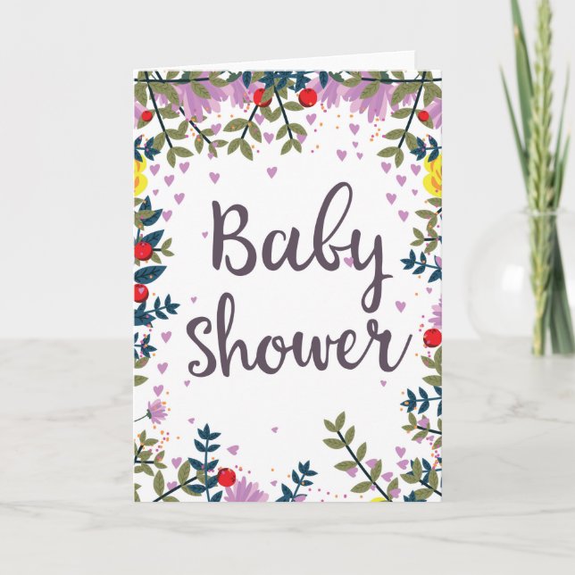 Convite Floral para Chá de Bebê (Frente)
