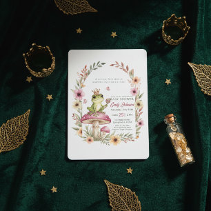 Convite Floral para Chá de Bebê da Princesa Sapo
