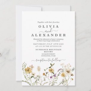 Convite floral para Jardim de Flores Selvagens