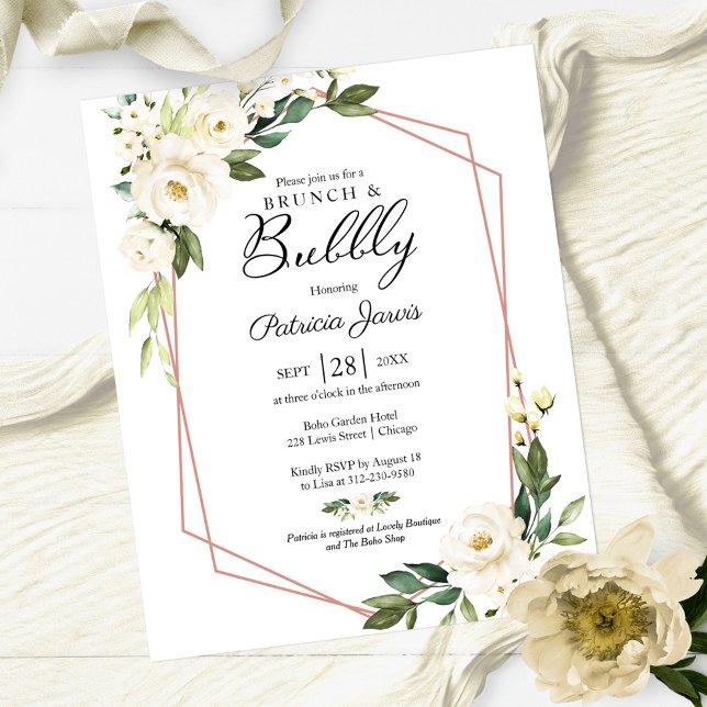 Convite Floral Para O Brunch E O Orçamento De Bolh (Criador carregado)