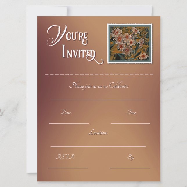 Convite Floral para Preenchimento (Frente)