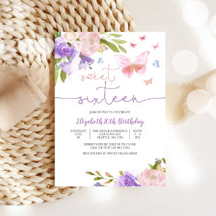 Convite Floral para Sweet Sixteen