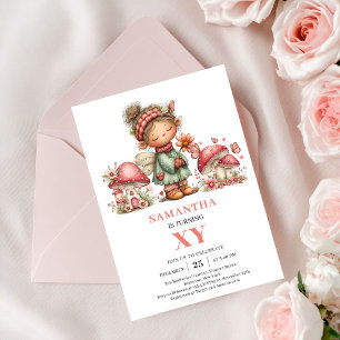 Convite Floral Pastel de 4º Aniversário da Fada Má