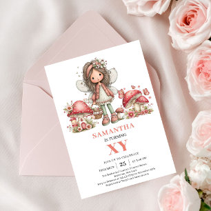 Convite Floral Pastel para 6º Aniversário da Fada