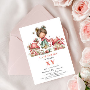 Convite Floral Pastel para o 7º Aniversário da Fad