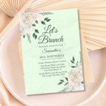 Floral Pastel Verde Vamos Brunchar Qualquer Evento
