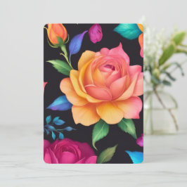 Convite Floral Patern Rosa
