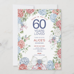 Convite Floral Patriótico de 60º Aniversário, Nascido em 4