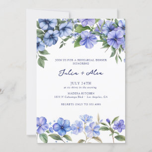 Convite Floral Periwinkle Janto de ensaio Elegante