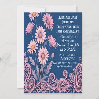 Convite Floral Personalized Wedding Anniversary Invitation
