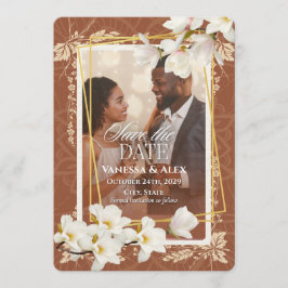 Convite Floral Photo Save the Date 