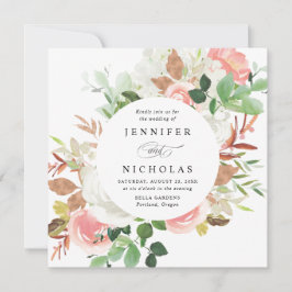 Convite Floral Primavera Blush | Casamento de fotograma