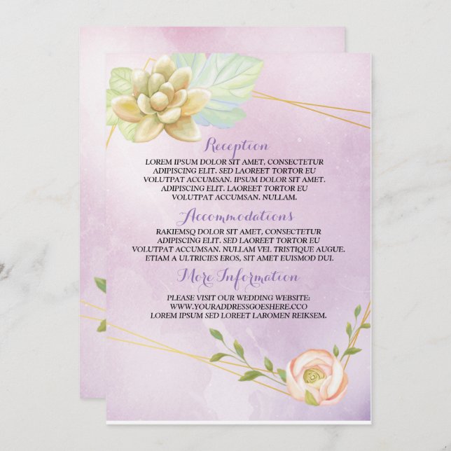 Convite floral quântico de cor aquática (Frente/Verso)