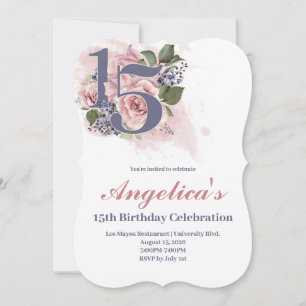 Convite Floral Quinceañera 15 Chic