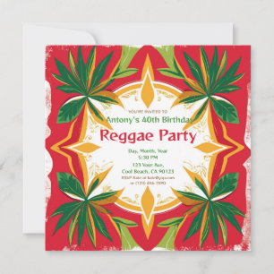 Convite Floral Reggae Palms Personalizável Party