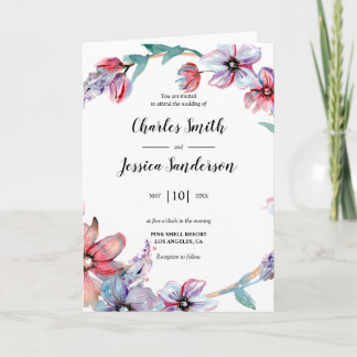 Convite Floral Ring Wedding Invitation