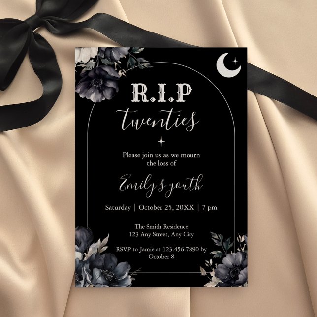 Convite Floral RIP Twenties 30th Birthday Invitation (Criador carregado)