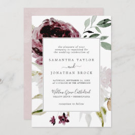 Convite Floral Romance Formal Wedding