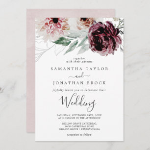 Convite Floral Romance Wedding